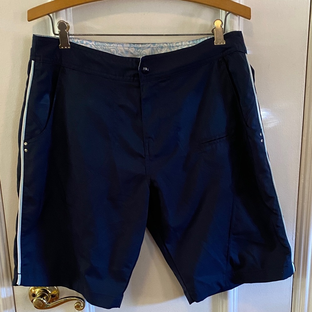 Bold Spirit Blue and White Patterned Shorts